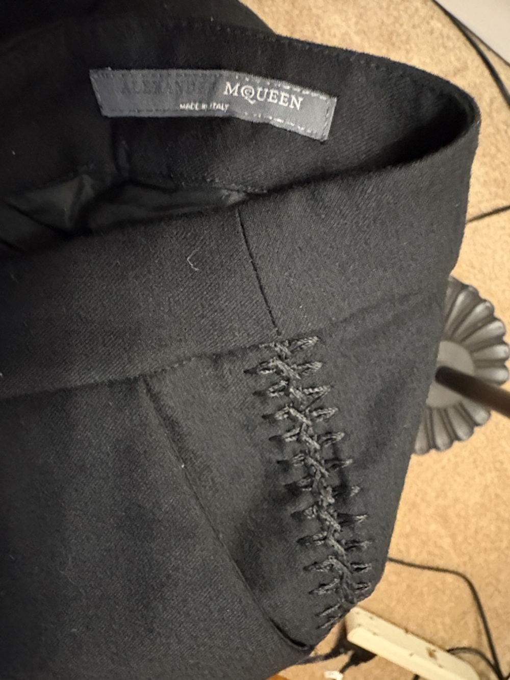 Black Jacket with Decorative Stitching